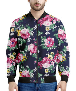 Vintage Blossom Floral Pattern Print Men's Bomber Jacket